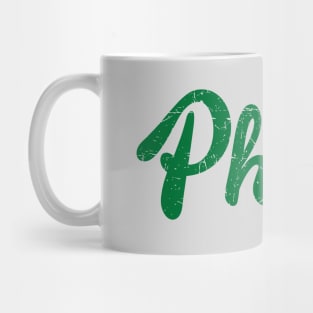 Retro Distressed Philly Sports Logo Green Mug